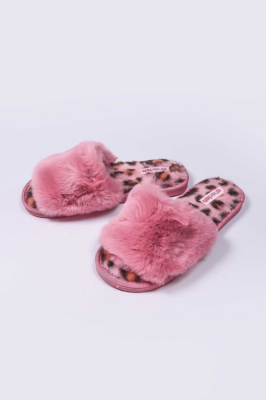 Nightwear | Cherish Accessories Boxed Pink Animal Faux Fur Slipper