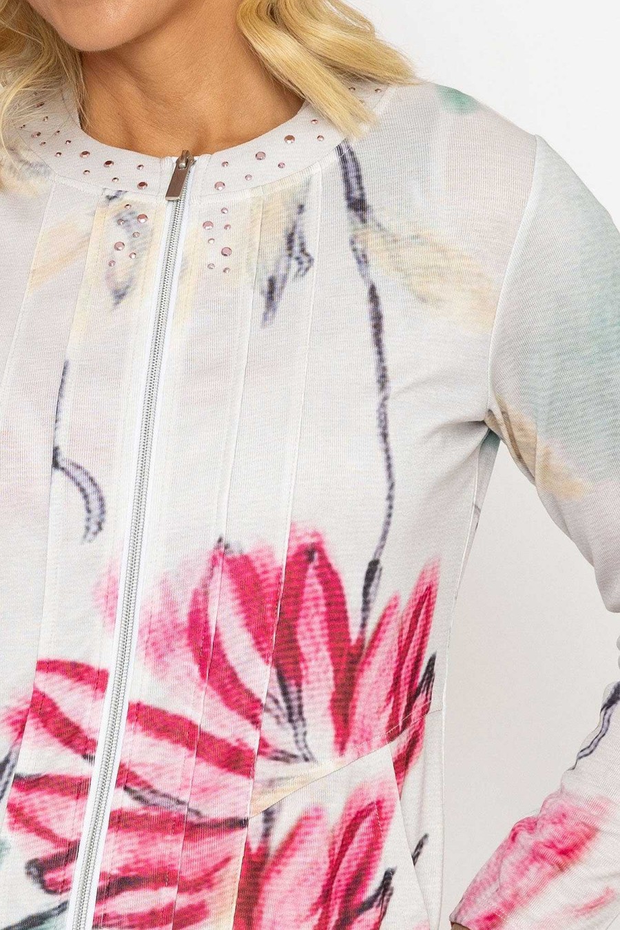 Coats & Jackets | Kalisson Abstract Printed Zip Up Jacket In Multi