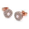 Boxed Gifts | Tipperary Crystal Jewellery Pave Circle With Pearl Centre Earrings