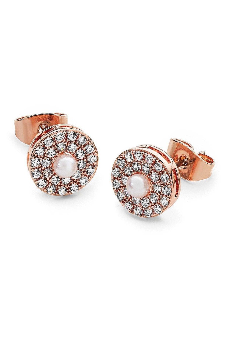 Boxed Gifts | Tipperary Crystal Jewellery Pave Circle With Pearl Centre Earrings