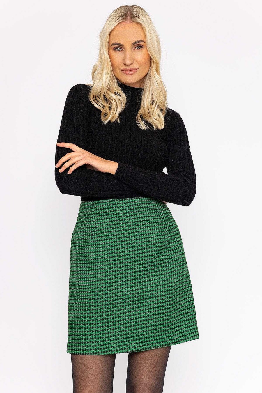 Skirts & Shorts | Rowen Avenue Houndstooth Mini Skirt In Green