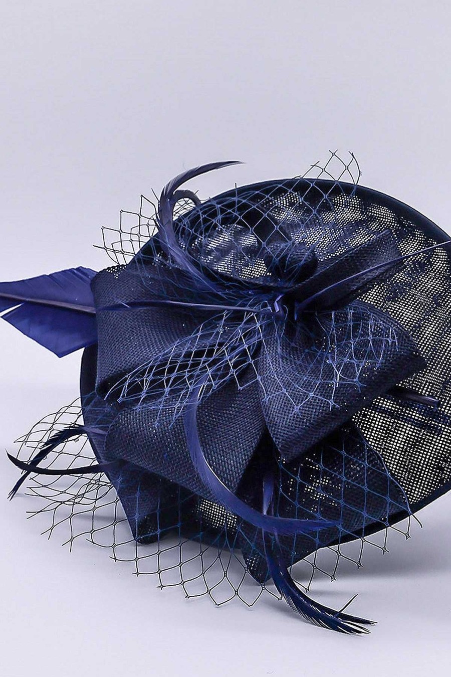 Fascinators | SOUL Accessories Navy Hairband Net & Feather Fascinator