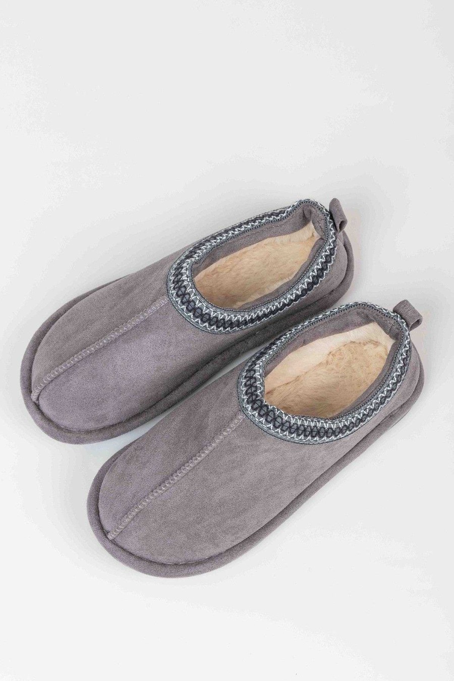 Nightwear | Pala D'oro Accessories Suedette Mule Slippers In Grey