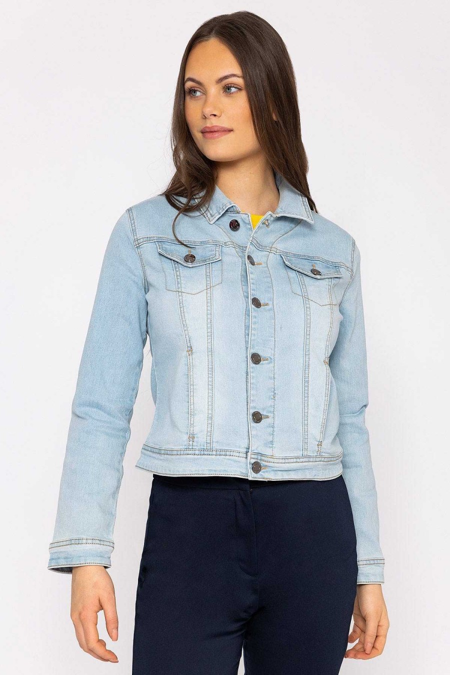 Coats & Jackets | Kelly & Grace Weekend Denim Jacket In Light Blue