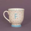 Homeware | Eclectic Alphabet Mug Dot F