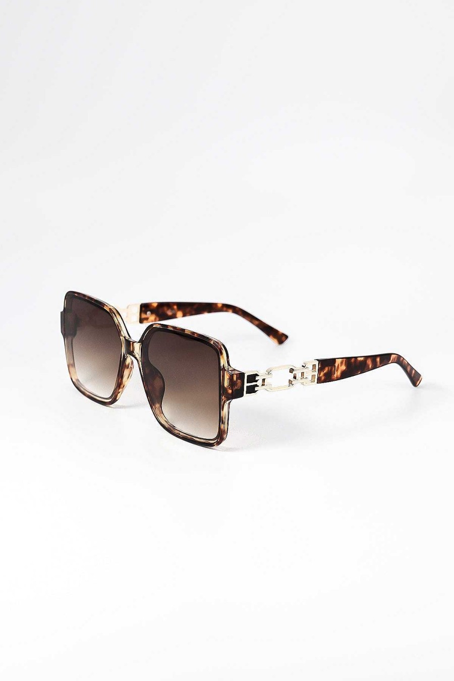 Sunglasses | SOUL Accessories Oversized Tortoise Shell Sunglasses With Gold Detail