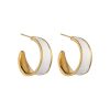 As Seen On Social | Knight & Day White Enamel Hoop Earrings