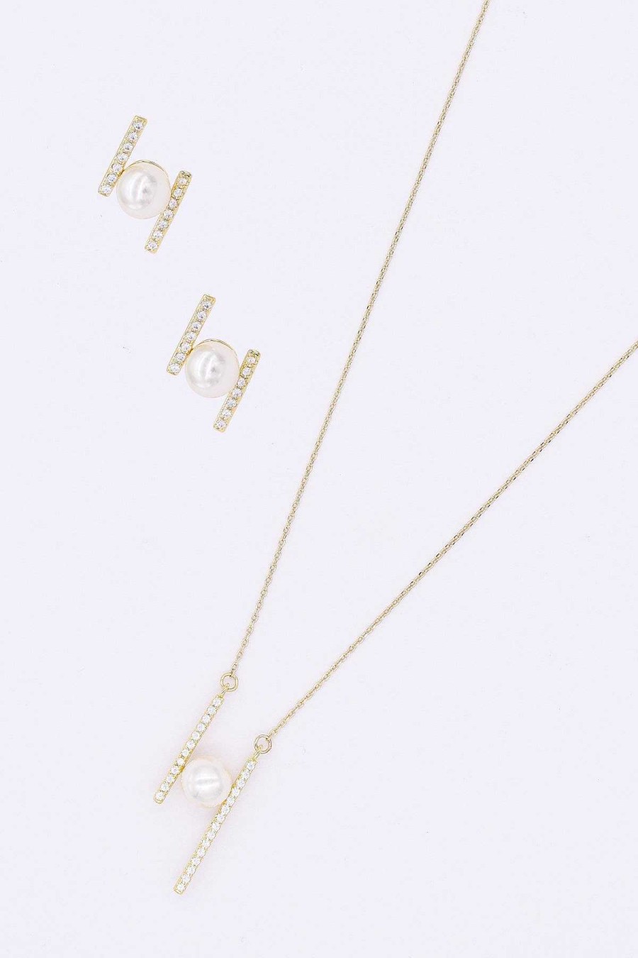 Necklaces | Soul Jewellery Bar And Pearl Necklace In Gold