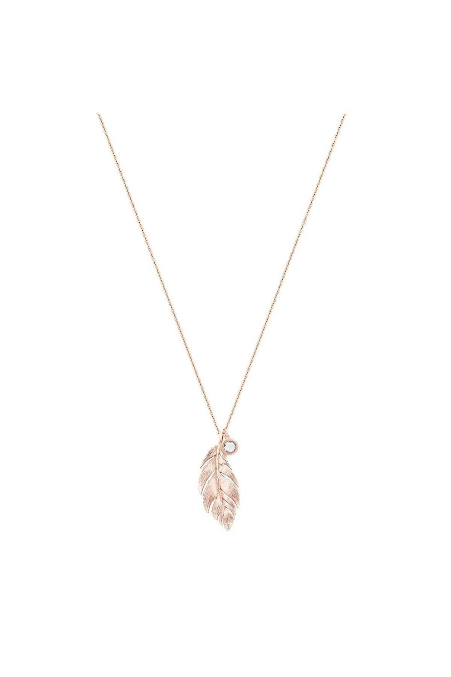 Boxed Gifts | Tipperary Crystal Jewellery Long Feather Pendant With Grey Charm