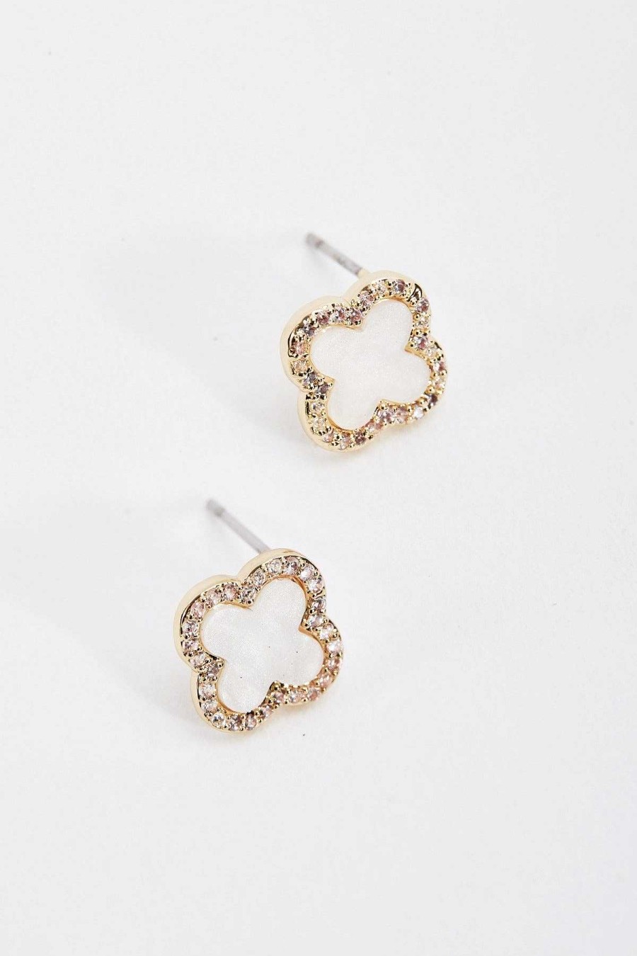 April Edit | Joularie Gold Tone Finish Earrings With Crystals