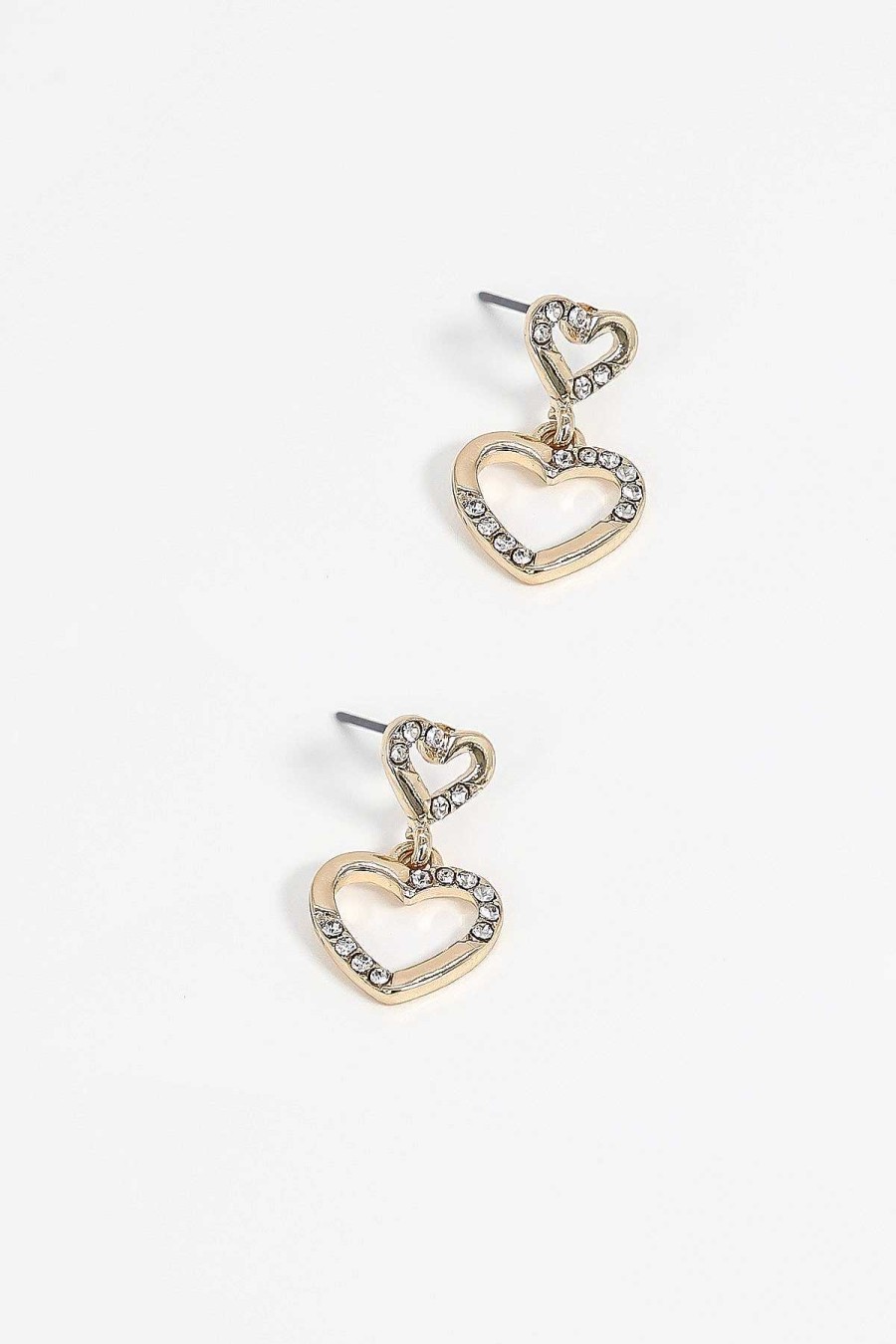 Earrings | Soul Jewellery Double Heart Drop Earrings