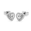 Earrings | Tipperary Crystal Jewellery Silver Diamante Heart Earrings