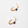 Boxed Gifts | Joularie Blue Stone Open Hoop Earrings