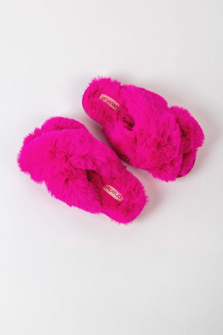 Nightwear | Cherish Accessories Boxed Faux Fur Quilted Slippers In Pink