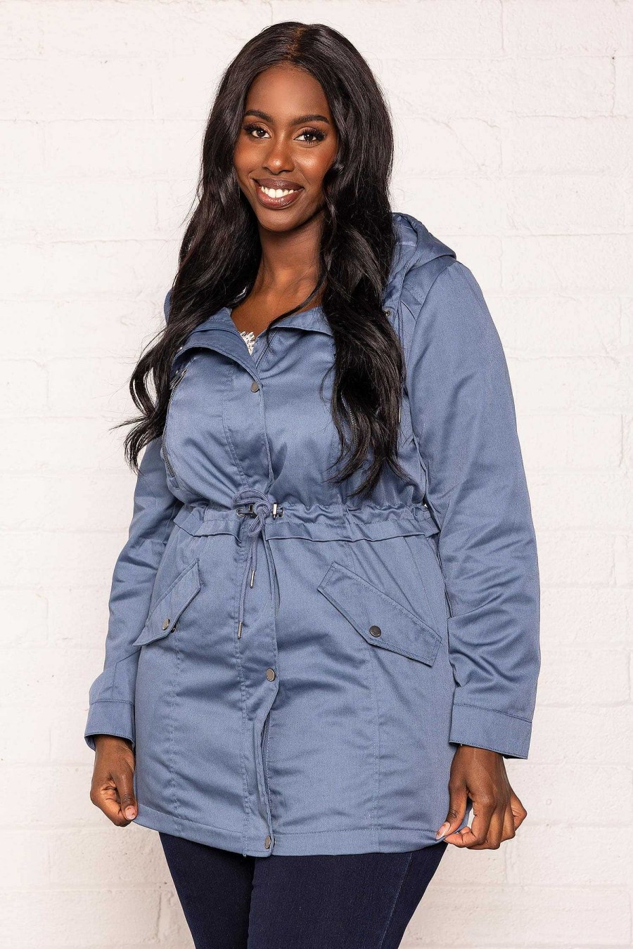 Coats & Jackets | Vero Moda Curve Curve - Long Parka In Blue