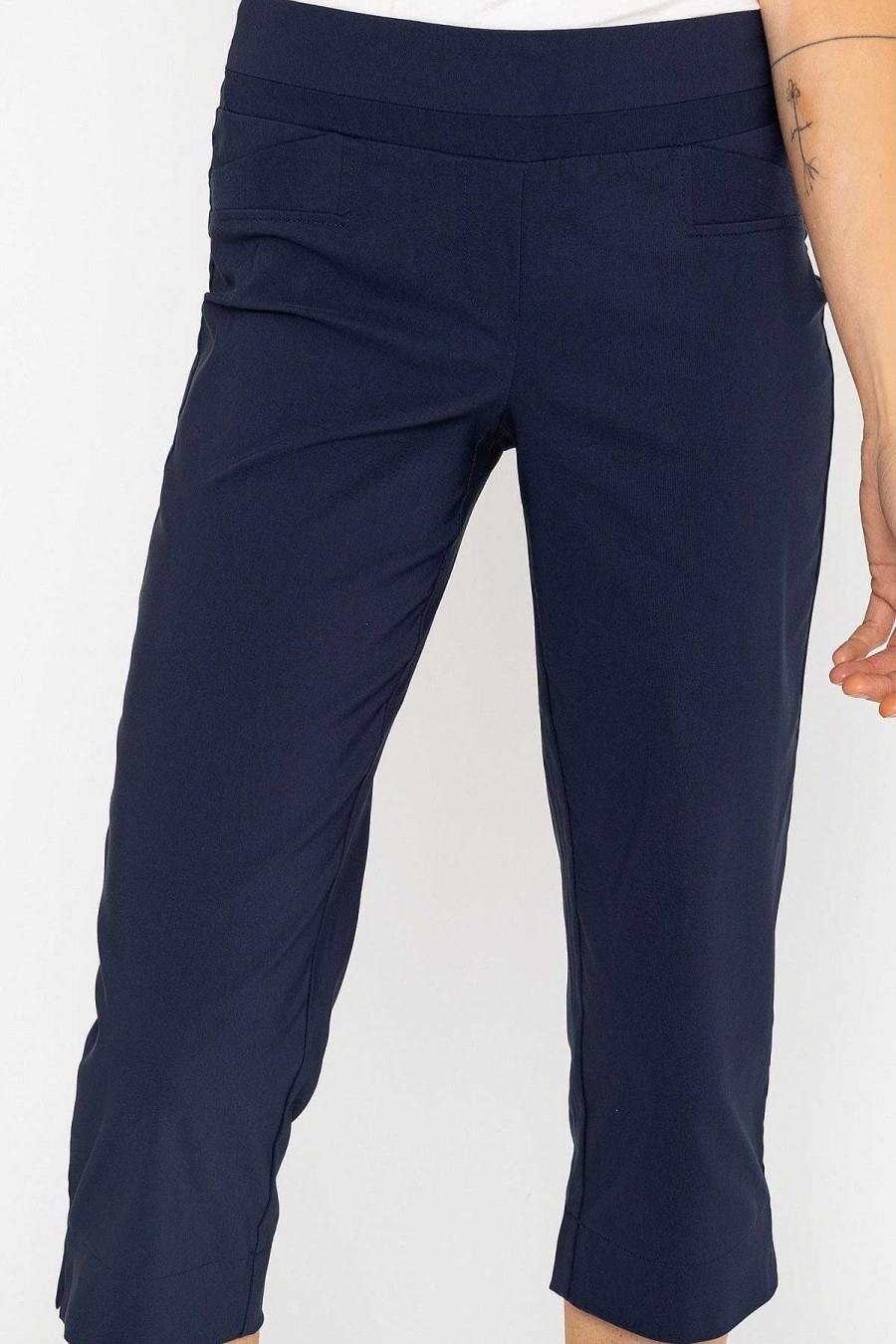 Jeans & Trousers | Kelly & Grace Weekend Bengaline Crop Pant In Navy