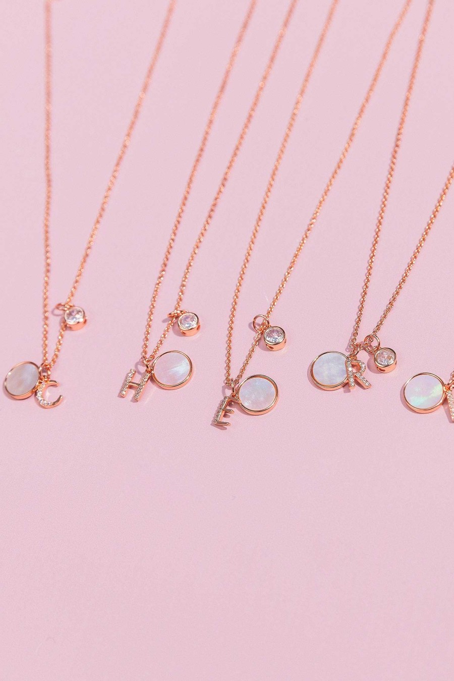 Jewellery | Cherish G Initial Necklace In Rose Gold