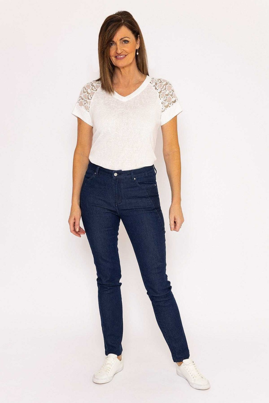 Jeans & Trousers | Voulez Vous Denim Jeans With Stitch Detail In Navy