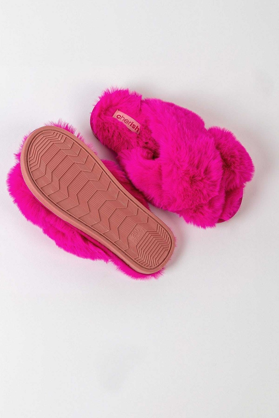 Nightwear | Cherish Accessories Boxed Faux Fur Quilted Slippers In Pink