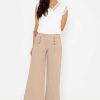 Jeans & Trousers | Pala D'oro Beige Wide Leg Scuba Trousers Beige