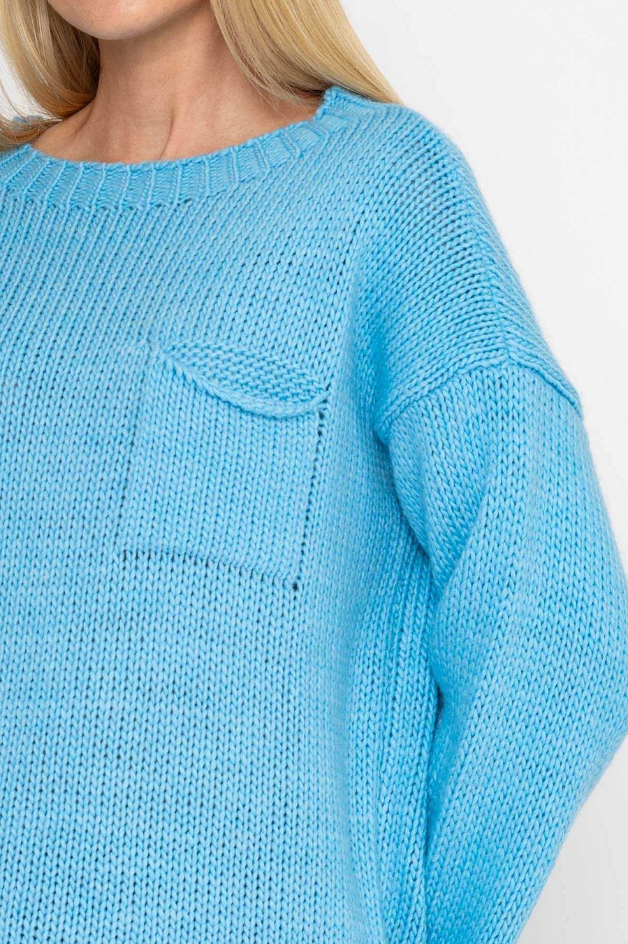 Jumpers & Cardigans | Pala D'oro Pocket Knit In Blue