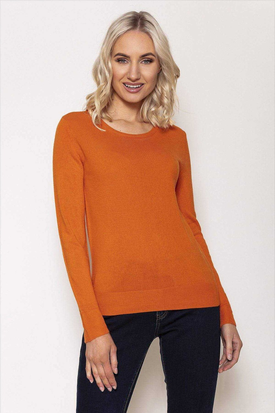 Jumpers & Cardigans | Rowen Avenue Crew Neck Cashmilon Knit In Orange