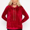 Hoodies & Sweatshirts | Kelly & Grace Weekend Velvet Hoody In Burgundy