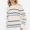 Jumpers & Cardigans | Rowen Avenue Textured Crew Neck Knit In Ecru