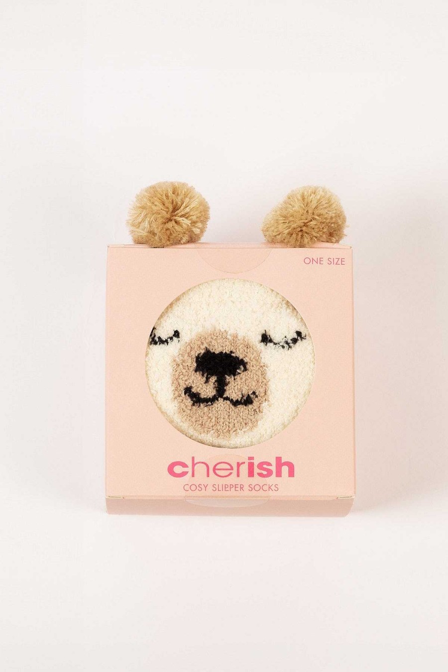 Nightwear | Cherish Accessories Cream Fluffy Boxed Slipper Socks