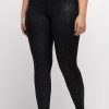 Jeans & Trousers | Ulla Popken Tonal Leopard Print Stretch Leggings In Black