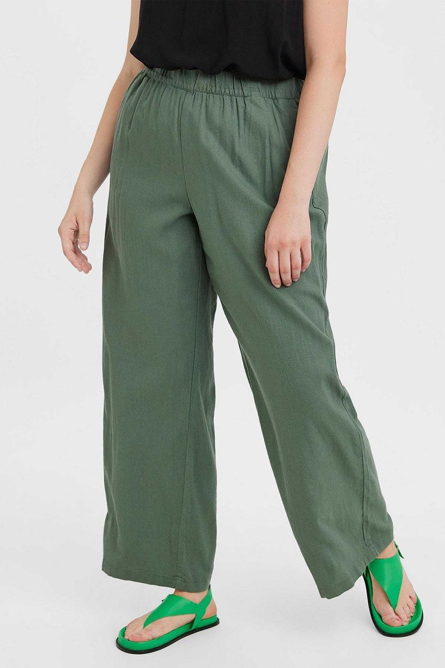 Jeans & Trousers | Vero Moda Curve Curve - Aubriella Wide Pants In Khaki