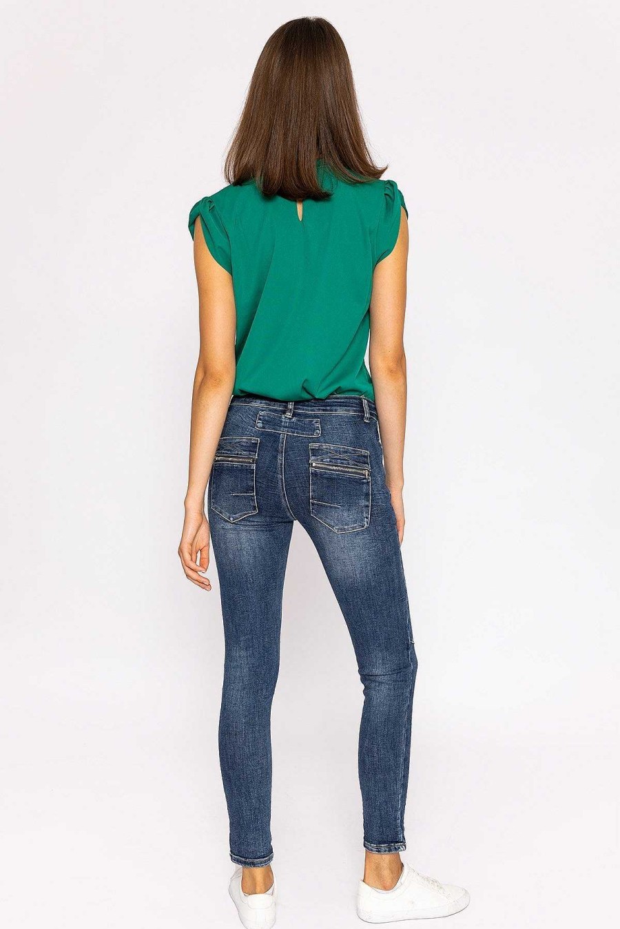 Jeans & Trousers | J'aime la Vie Button Front Jeans In Dark Denim