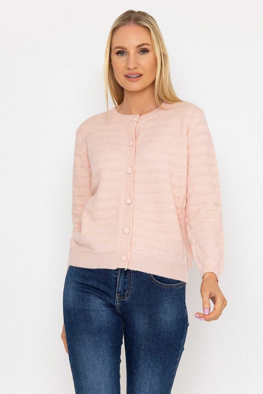 Jumpers & Cardigans | J'aime la Vie Button Up Cardigan In Pink