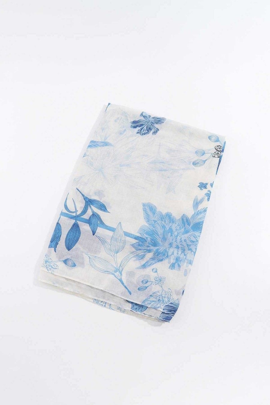 Accessories | SOUL Accessories Soft Floral Scarf In Blue