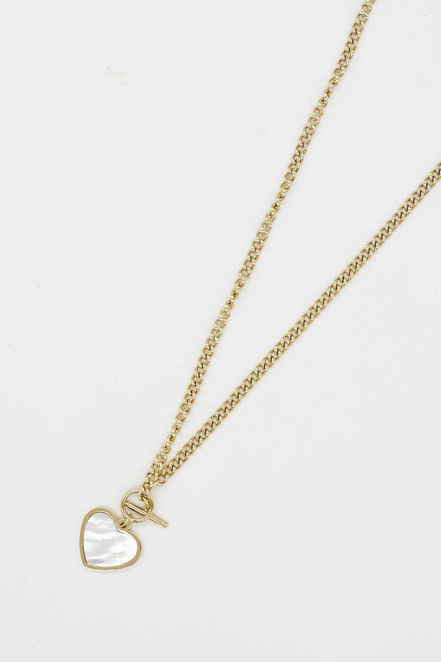 Necklaces | Joularie Braid Chain Necklace With Heart In Gold