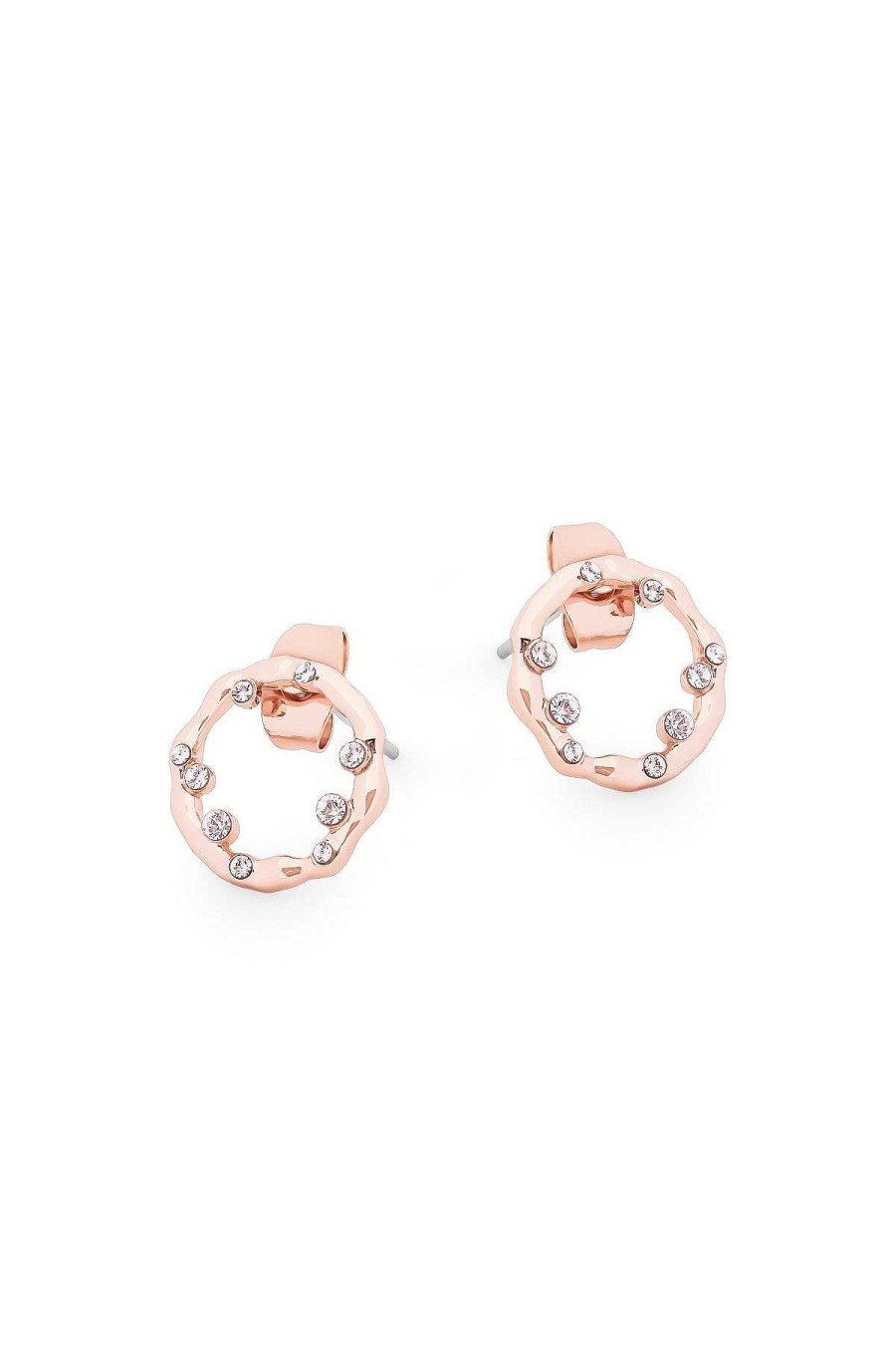 Her | Tipperary Crystal Jewellery Circle Inset Earrings In Rose Gold