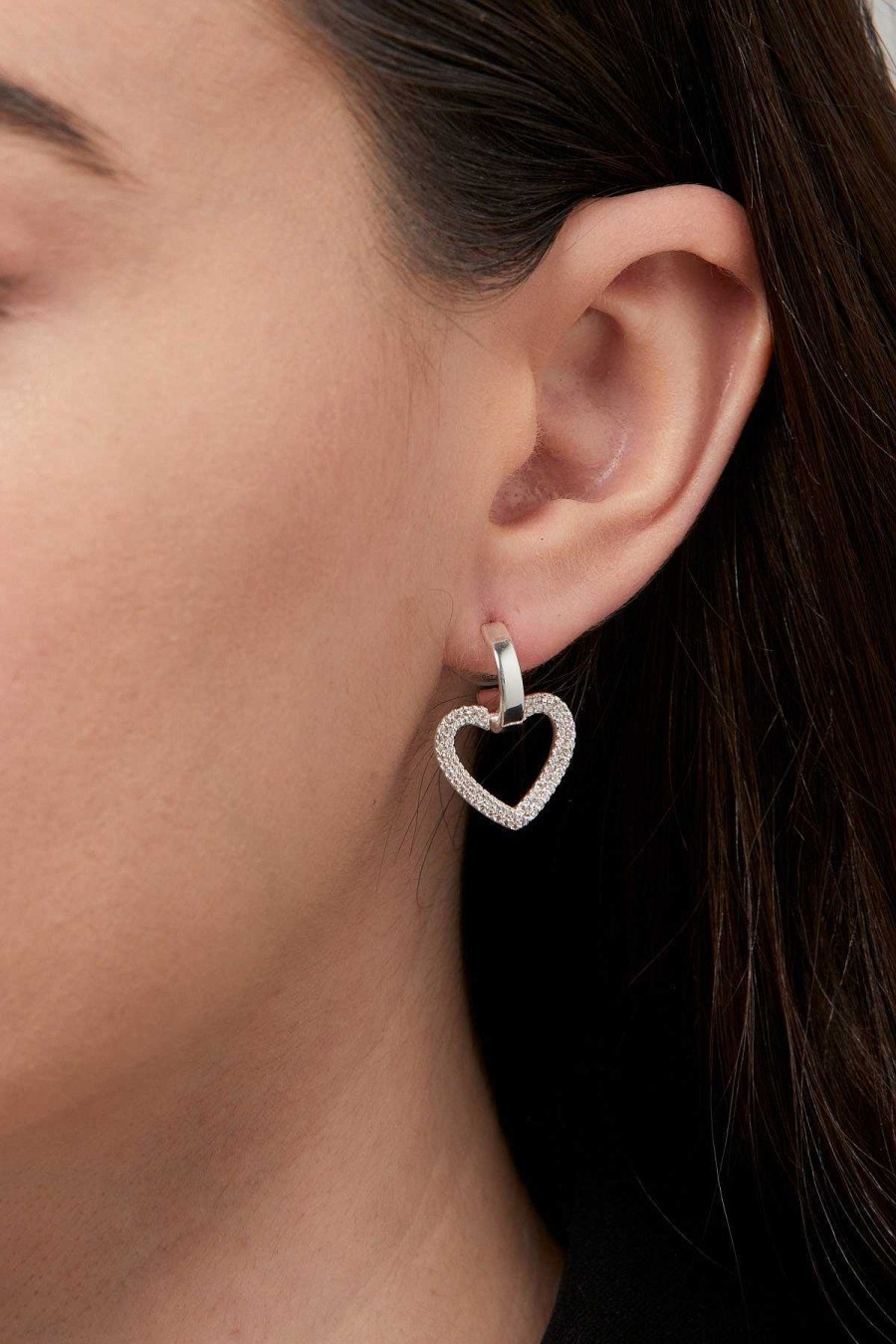 Jewellery | Knight & Day Silver Hoop & Heart Earrings