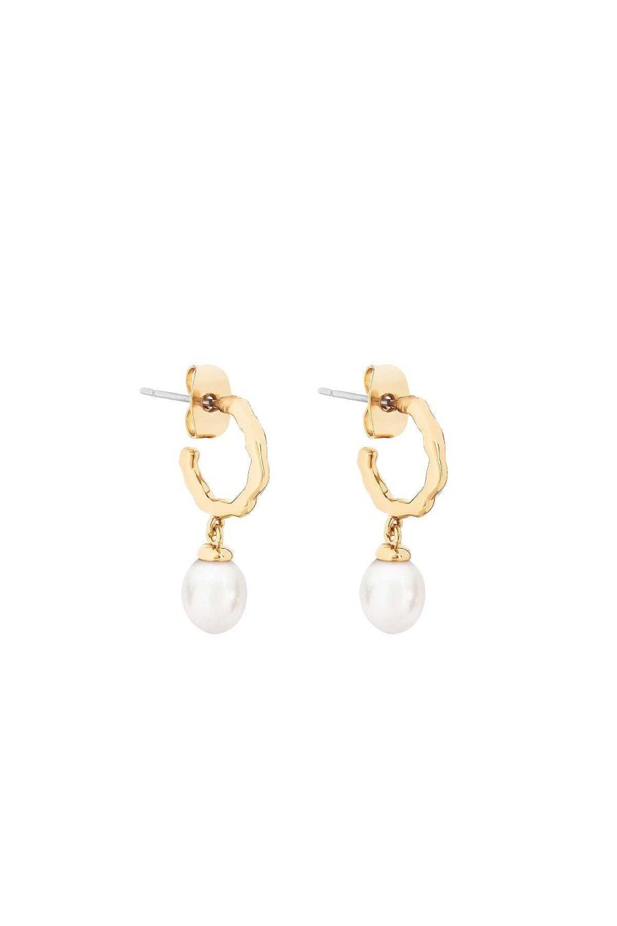 Boxed Gifts | Tipperary Crystal Jewellery Natural Pearl Hoop Earrings