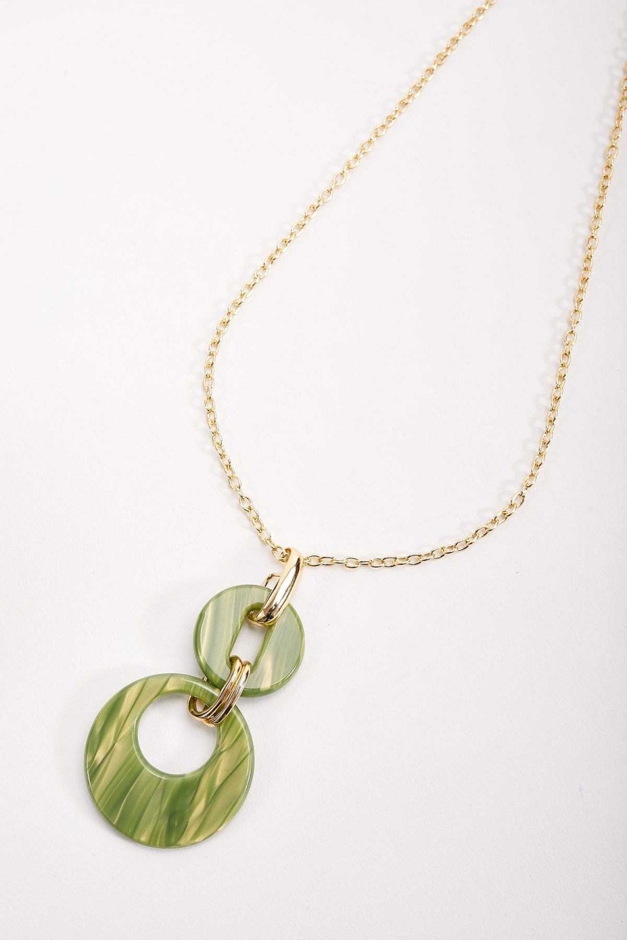 Classic Fashion | Soul Jewellery Green Tortoise Drop Link Necklace