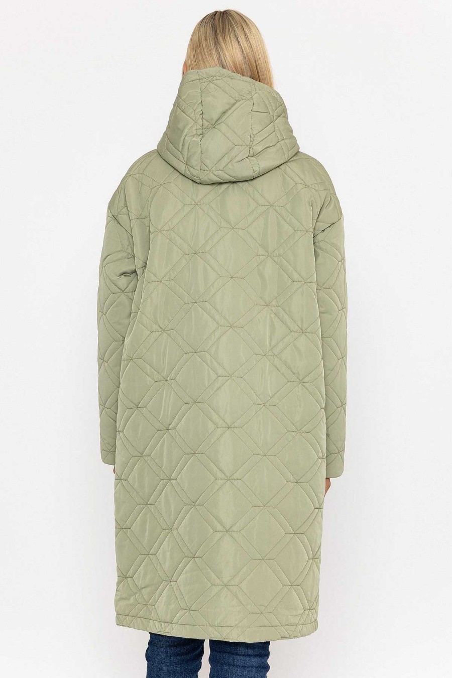 Coats & Jackets | J'aime la Vie Sage Green Long Line Hooded Coat