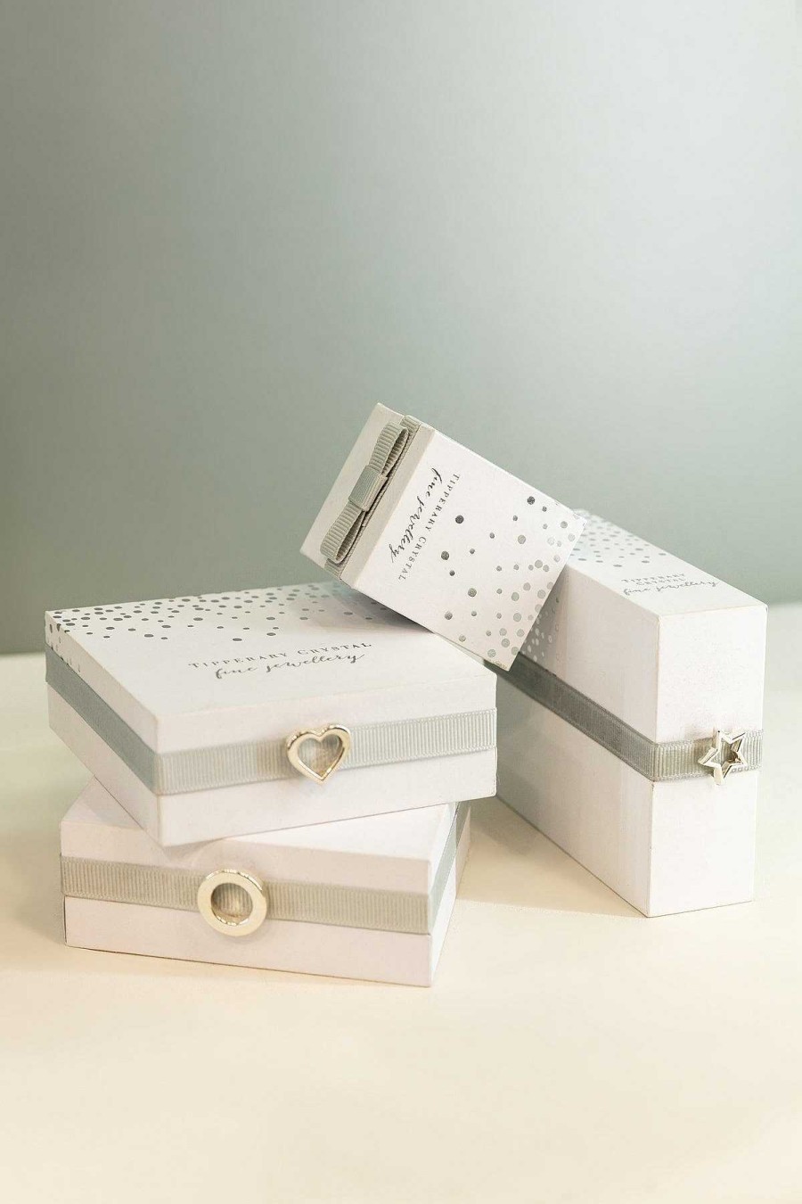 Boxed Gifts | Tipperary Crystal Jewellery Silver Earrings With Sapphire Centre