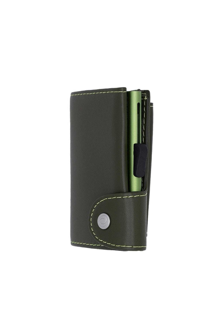 Him | C-Secure Classic Leather Coin Holder In Green