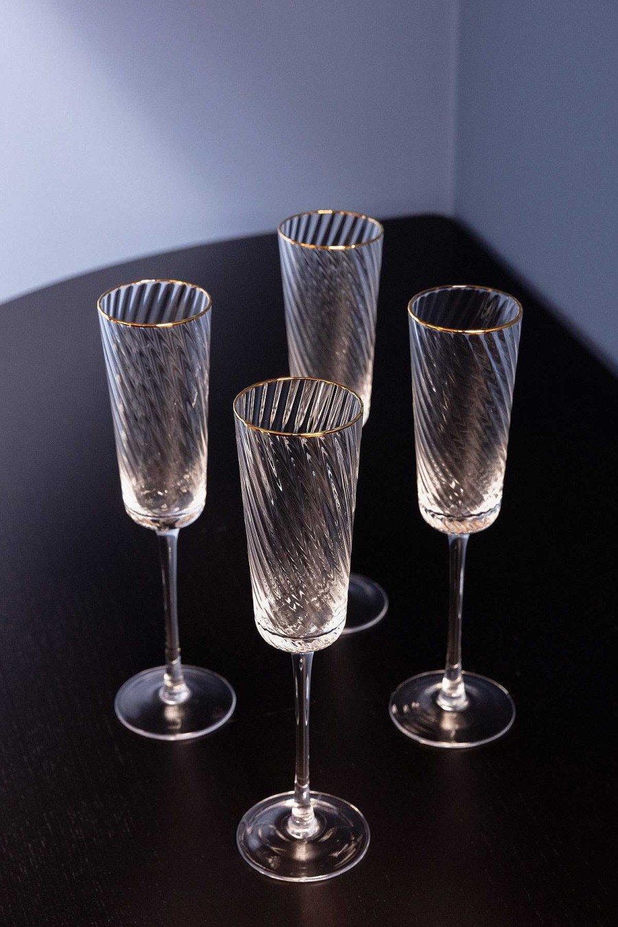 Homeware | Atticus & Stone Set Of 4 Gold Trimmed Champagne Flutes