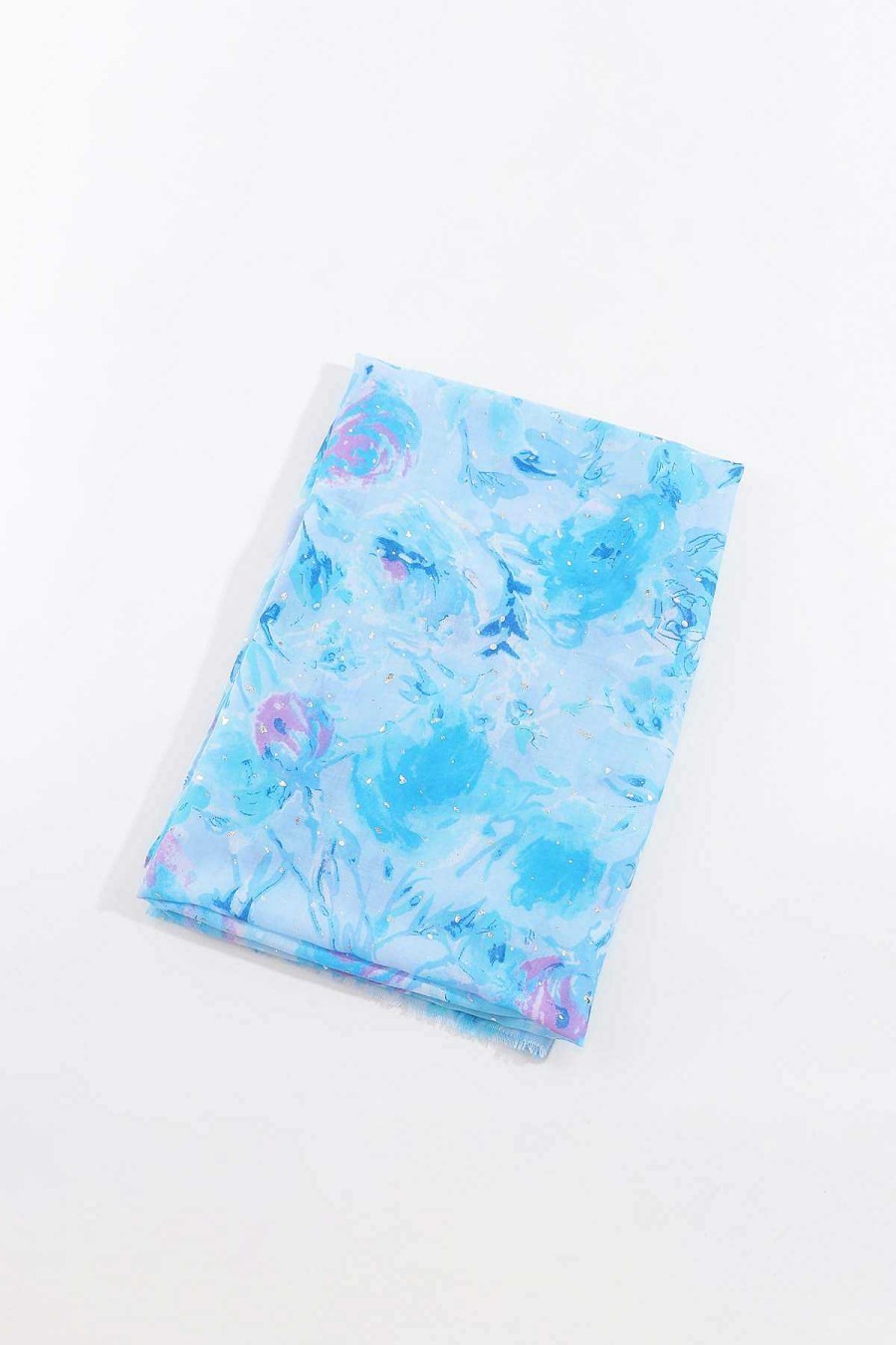 Accessories | SOUL Accessories Watercolour Rose Scarf In Blue