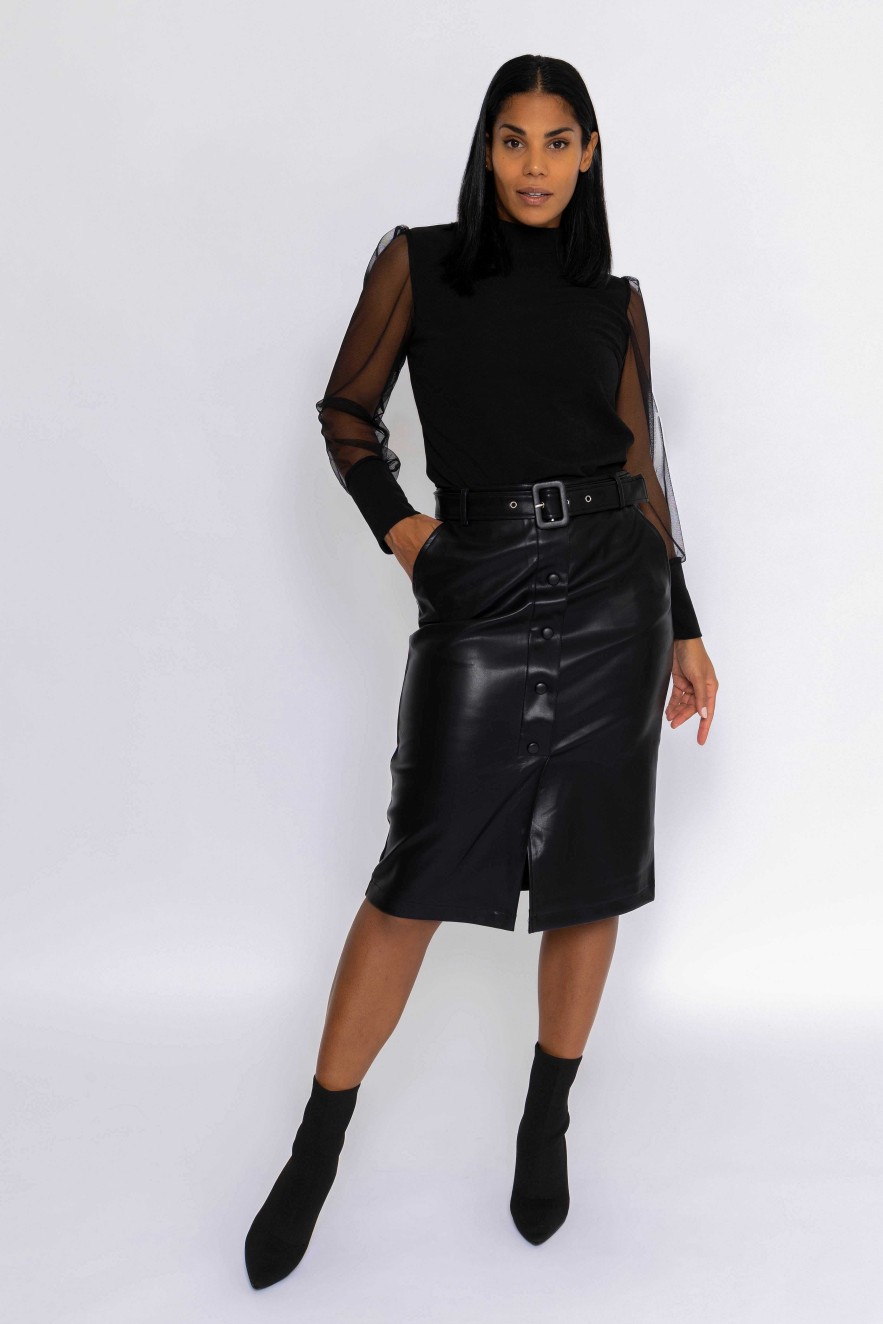 Skirts & Shorts | J'aime la Vie Black Pu Skirt