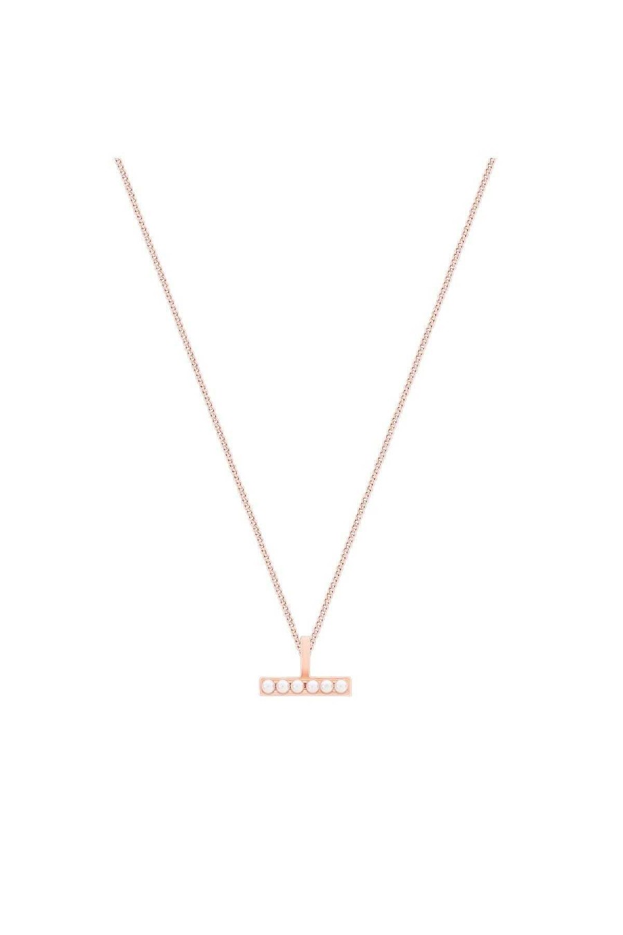 Boxed Gifts | Tipperary Crystal Jewellery Pearl T-Bar Necklace In Rose Gold