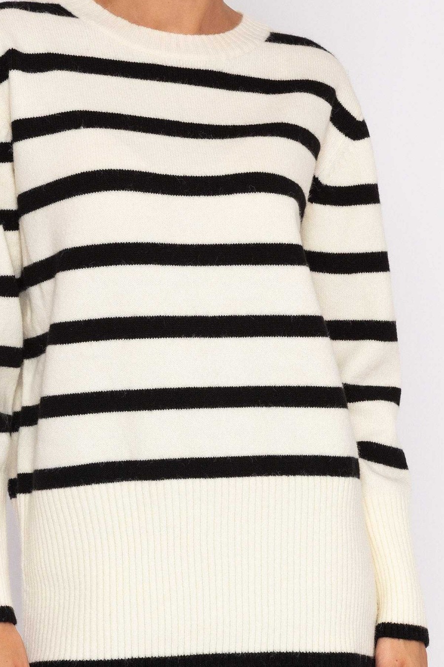 Jumpers & Cardigans | J'aime la Vie Stripe Knit Sweater In Ecru