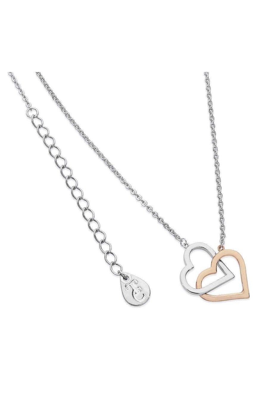 Necklaces | Tipperary Crystal Jewellery Interlinked Two Tone Heart