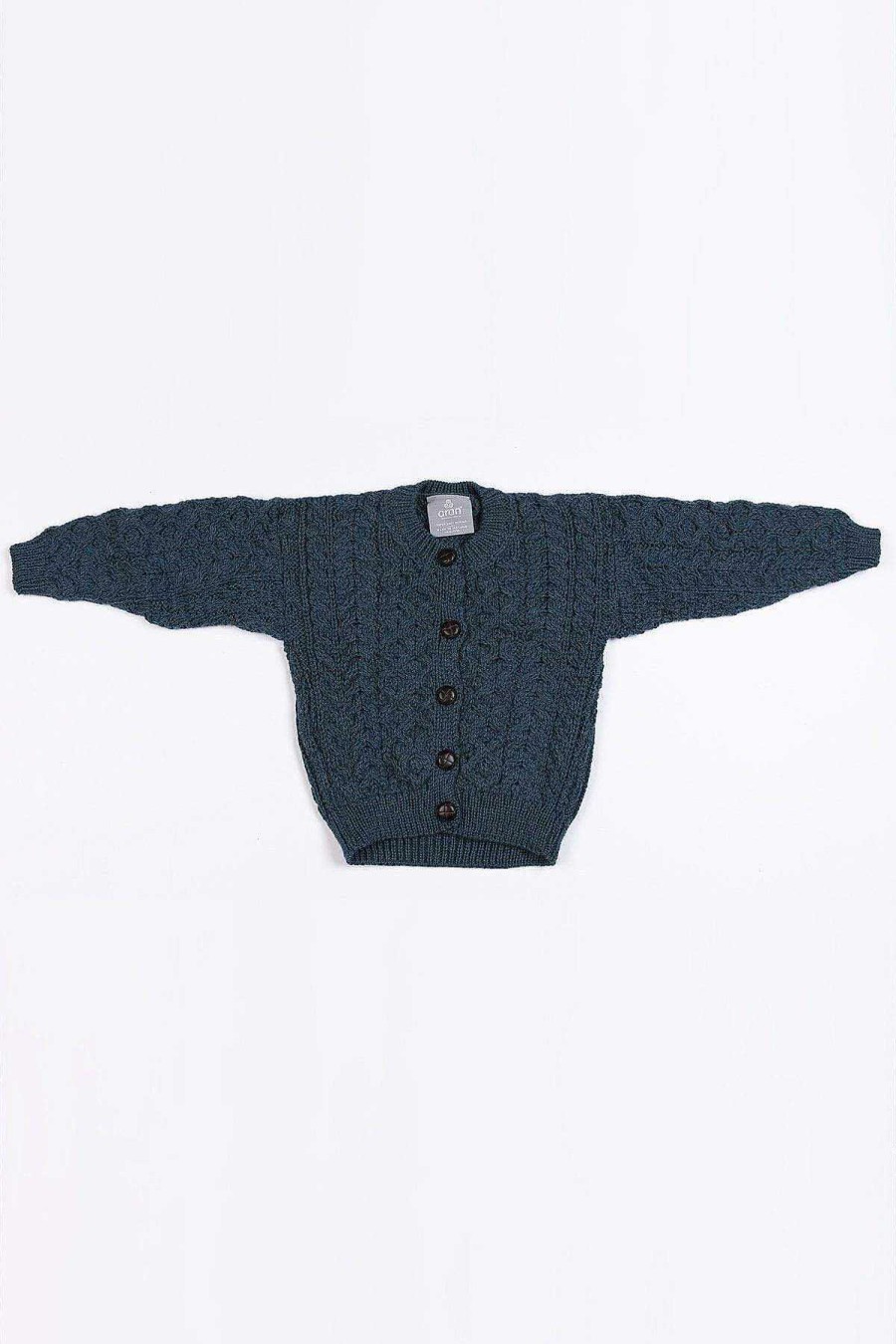 Jumpers & Cardigans | Aran Woollen Mills Kids Aran Cardigan In Blue