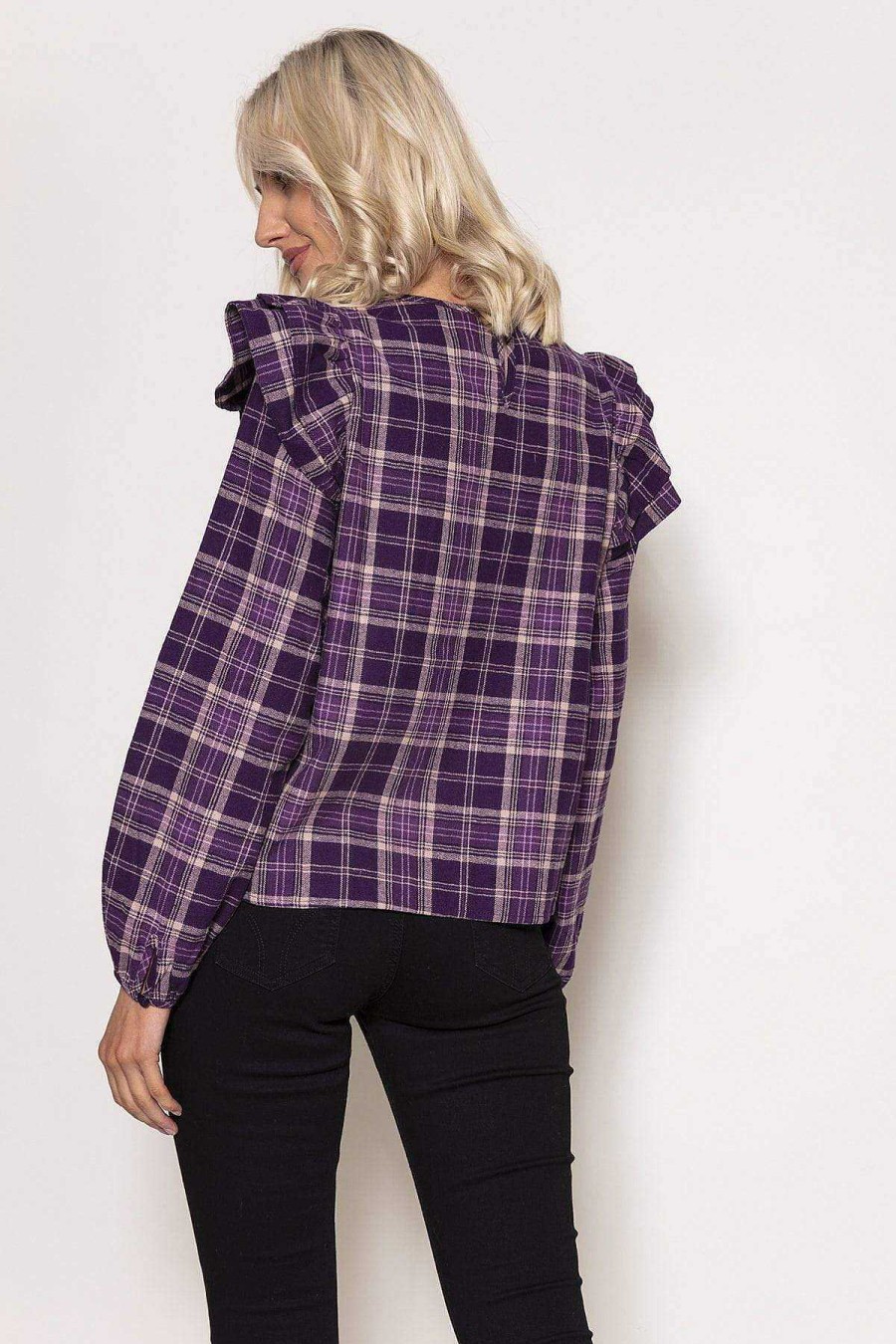 Tops & Blouses | Rowen Avenue Soft Touch Ruffle Blouse In Purple